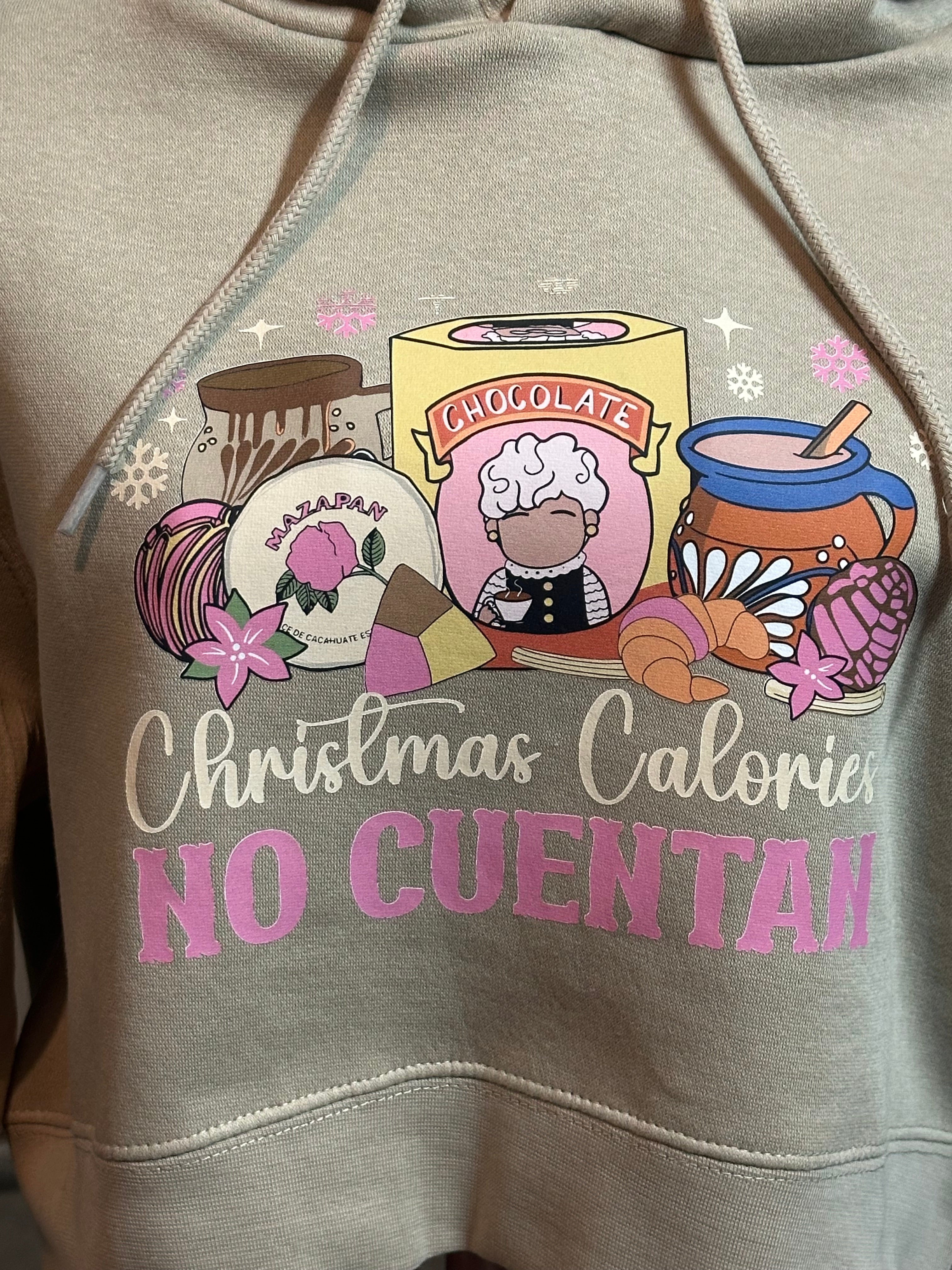 Christmas calories No Cuentan cropped hoodie